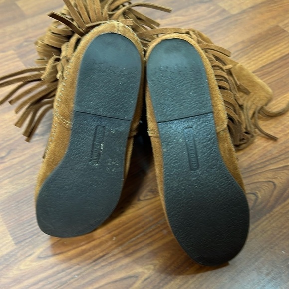 Minnetonka Moccasins 3 Layer Fringe Boots 1632 Brown Sz 7 - Picture 6 of 9